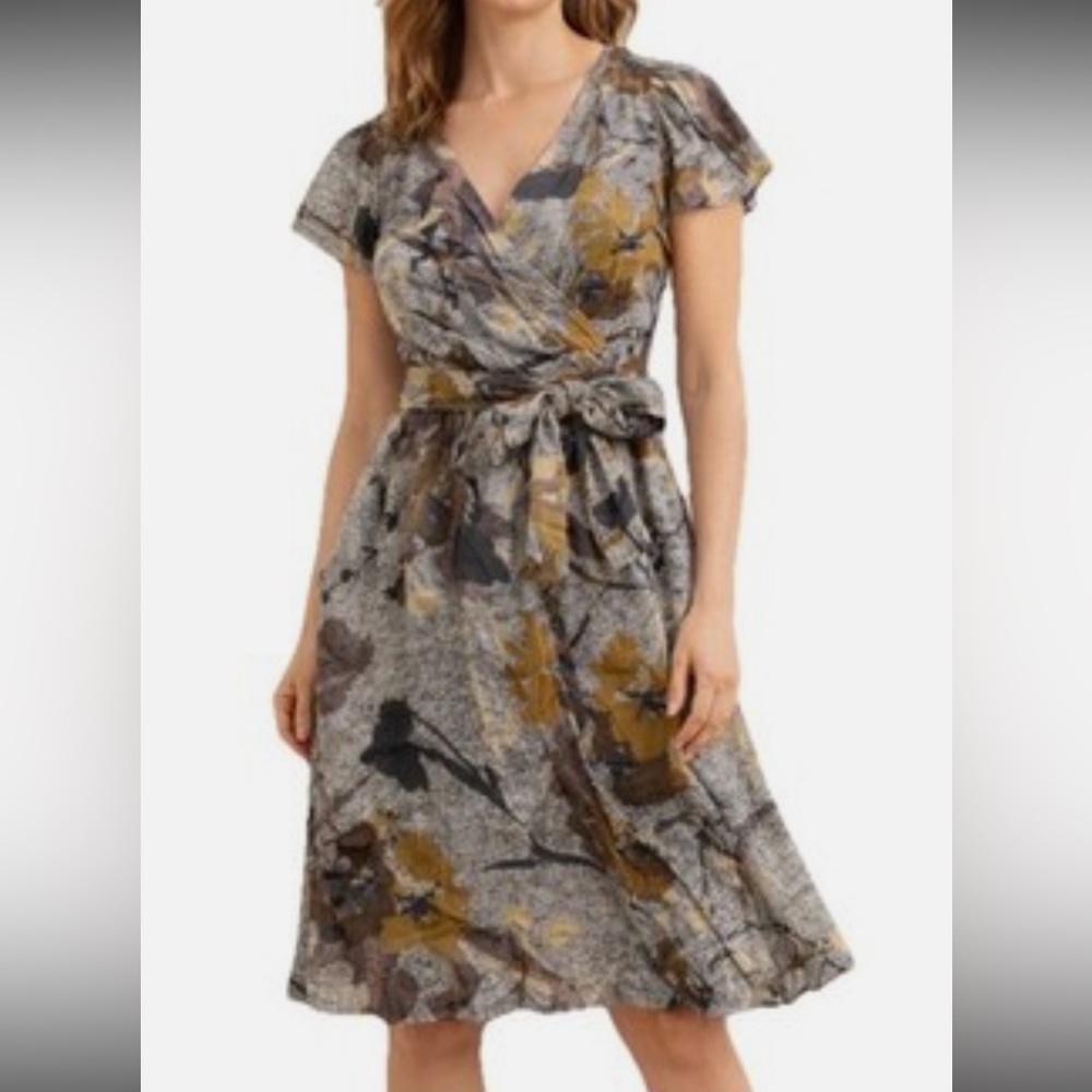 Silk Maeve x Anthropologie Bronwen faux wrap midi dress: